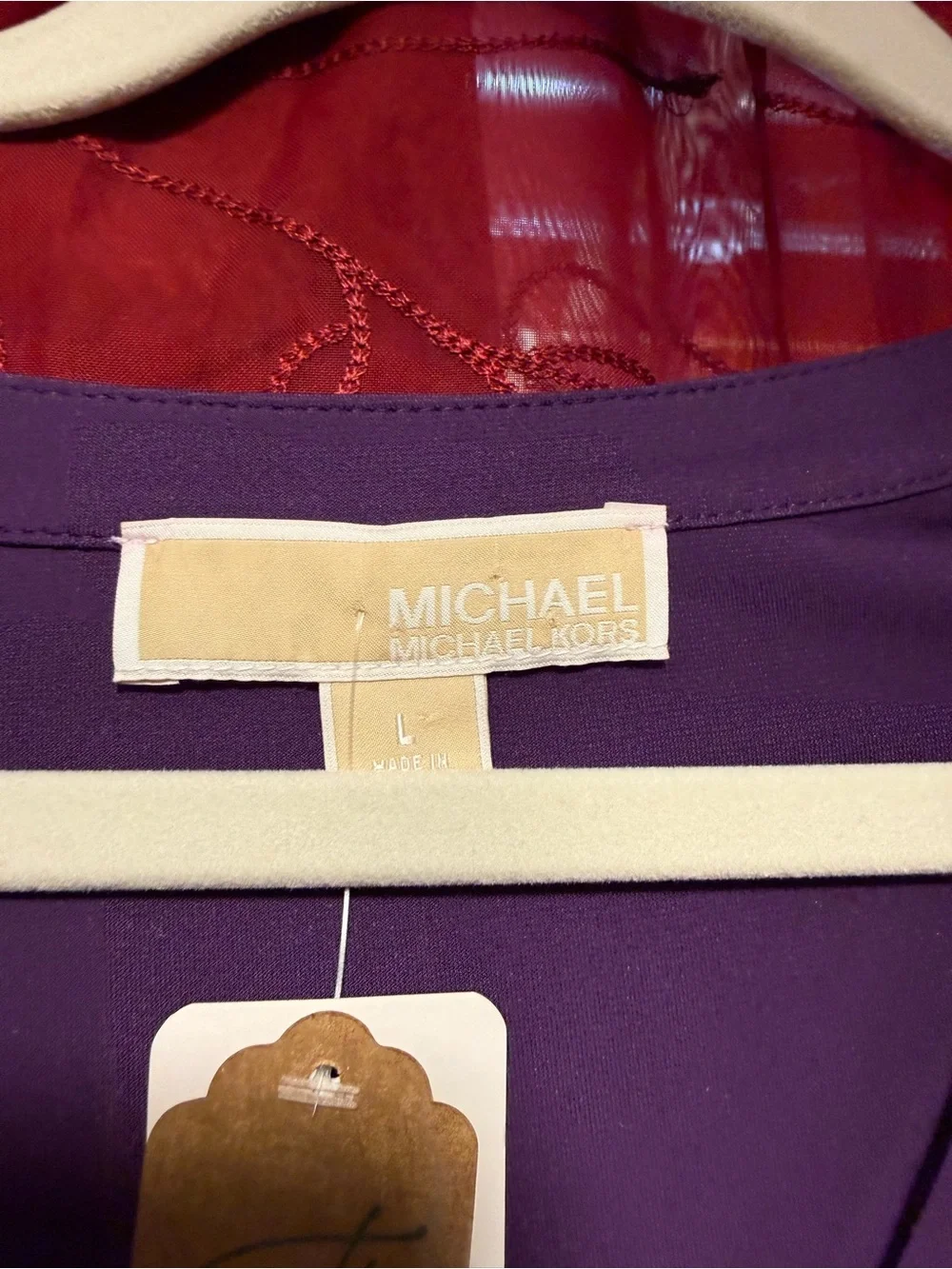 Michael Kors Purple Lace-Up Belted Knit Mini Dress